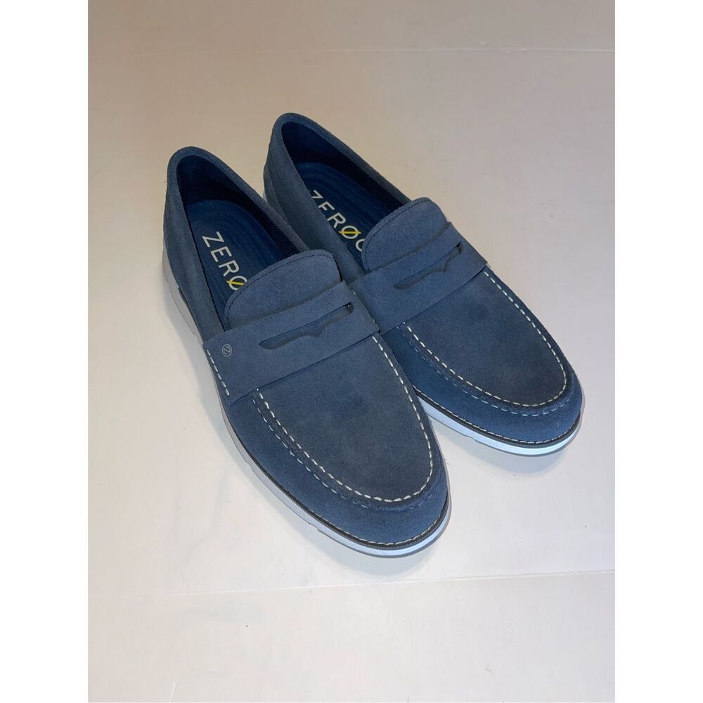 Cole Haan Zerogrand C35008 Navy Suede Loafers Slip On Dress Shoes - Men's 12 A4
